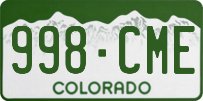 CO license plate 998CME