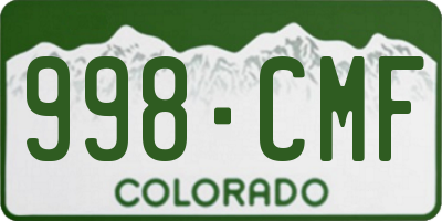 CO license plate 998CMF