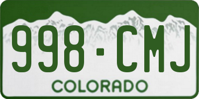 CO license plate 998CMJ