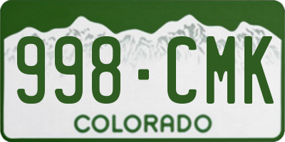 CO license plate 998CMK