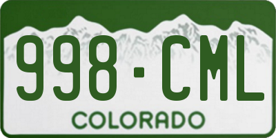 CO license plate 998CML