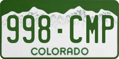 CO license plate 998CMP