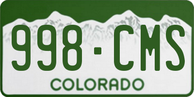 CO license plate 998CMS