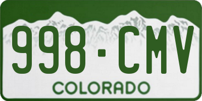 CO license plate 998CMV