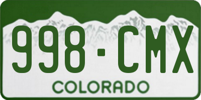 CO license plate 998CMX