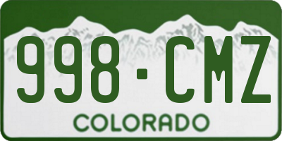 CO license plate 998CMZ
