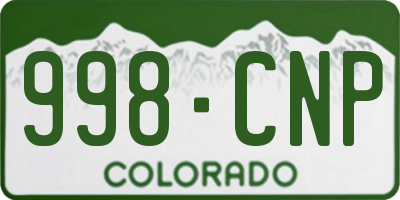 CO license plate 998CNP