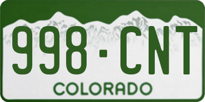 CO license plate 998CNT