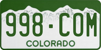 CO license plate 998COM