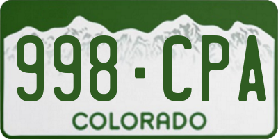 CO license plate 998CPA