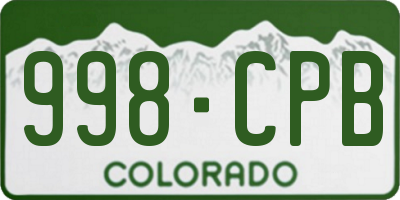 CO license plate 998CPB