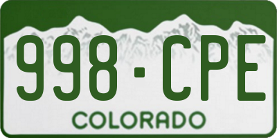 CO license plate 998CPE