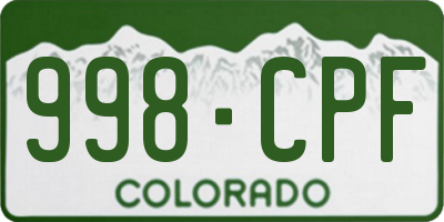 CO license plate 998CPF