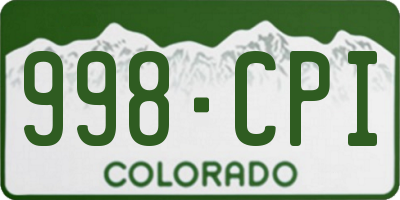 CO license plate 998CPI