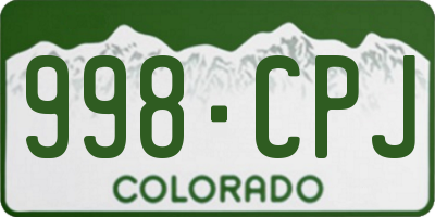 CO license plate 998CPJ