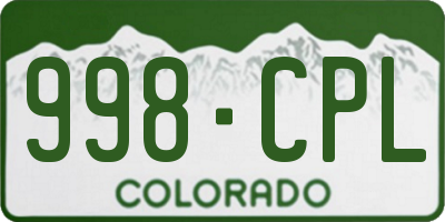 CO license plate 998CPL