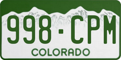 CO license plate 998CPM