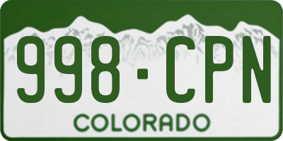 CO license plate 998CPN