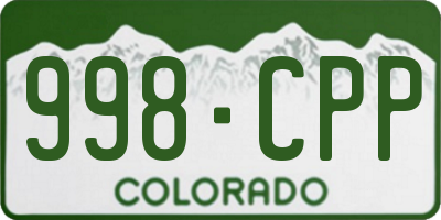CO license plate 998CPP