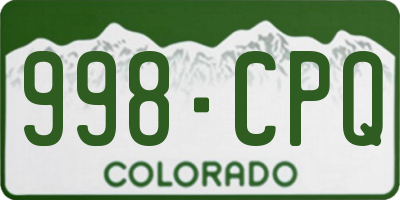 CO license plate 998CPQ