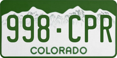 CO license plate 998CPR
