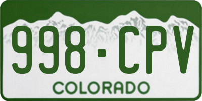 CO license plate 998CPV