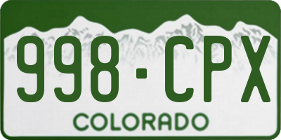 CO license plate 998CPX