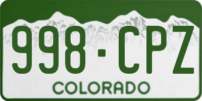 CO license plate 998CPZ