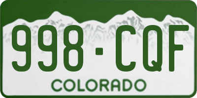 CO license plate 998CQF