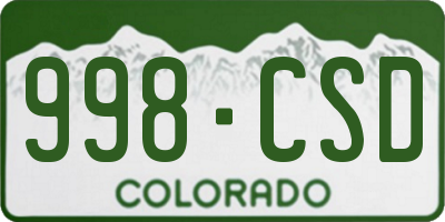 CO license plate 998CSD