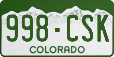 CO license plate 998CSK