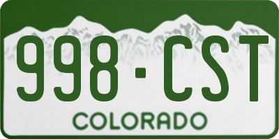 CO license plate 998CST