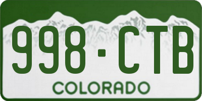 CO license plate 998CTB