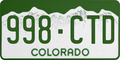 CO license plate 998CTD