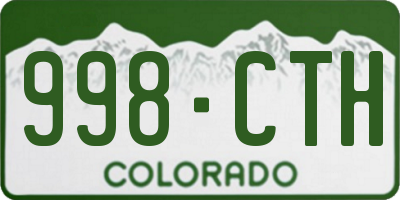CO license plate 998CTH