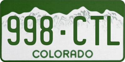 CO license plate 998CTL