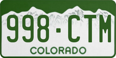 CO license plate 998CTM
