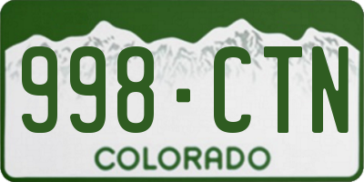 CO license plate 998CTN