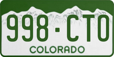 CO license plate 998CTO