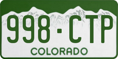 CO license plate 998CTP