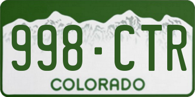 CO license plate 998CTR