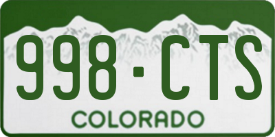 CO license plate 998CTS