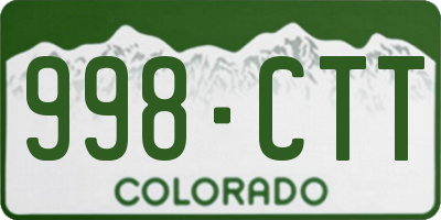 CO license plate 998CTT