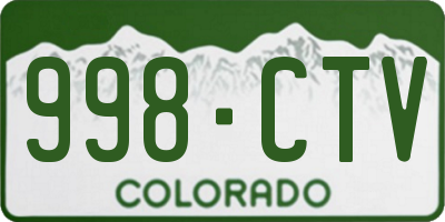 CO license plate 998CTV