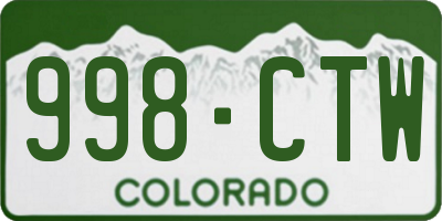 CO license plate 998CTW