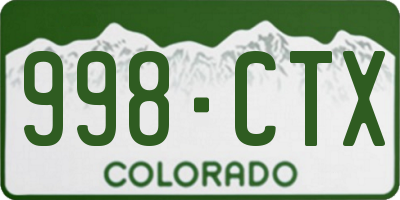 CO license plate 998CTX
