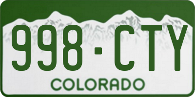 CO license plate 998CTY