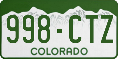 CO license plate 998CTZ