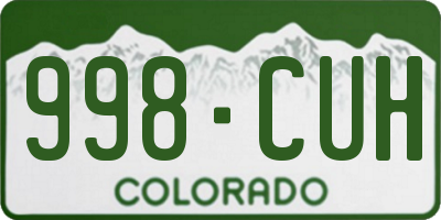 CO license plate 998CUH