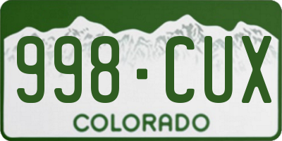 CO license plate 998CUX